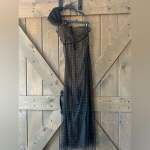 Sheer Black rhinestone studded Dress